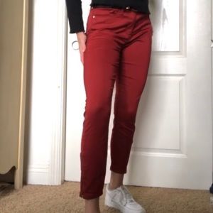Red high rise Denizen Levi jeans